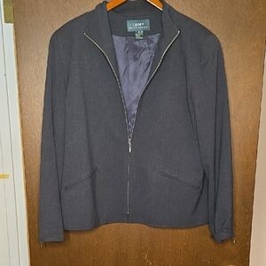 Lauren Ralph Lauren Charcoal Zip-Up Jacket/blazer